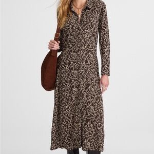 Madewell Brown Floral Long Sleeve Dress